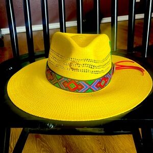 Yellow, Charlie 1 Horse,  size medium, straw western chic hat, mariachi hat